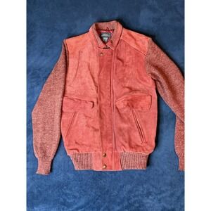 Vintage Mervyns Men's Collection Rust Red Suede Knit Jacket Men's L
